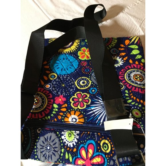 Bright Flower Multicolored Crossover Bag with 4 Zippered Pockets - Picture 3 of 8